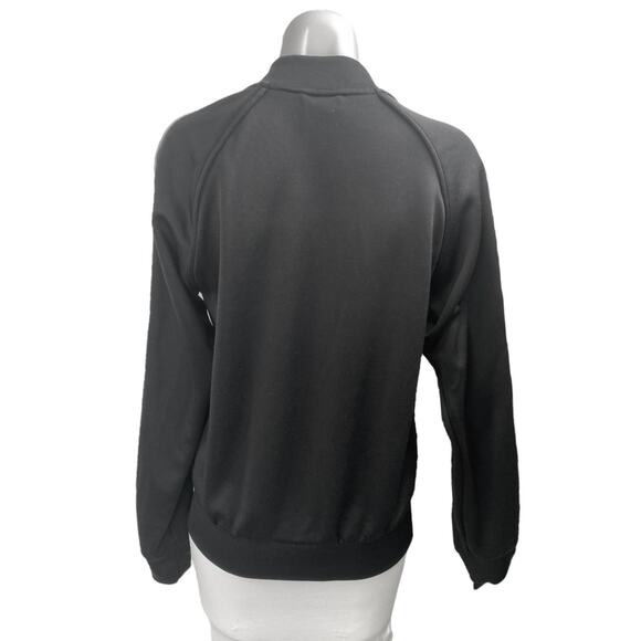 Adidas Women's Black Striped Full Zip Long Sleeve Track Bomber Jacket Size S - Picture 2 of 5